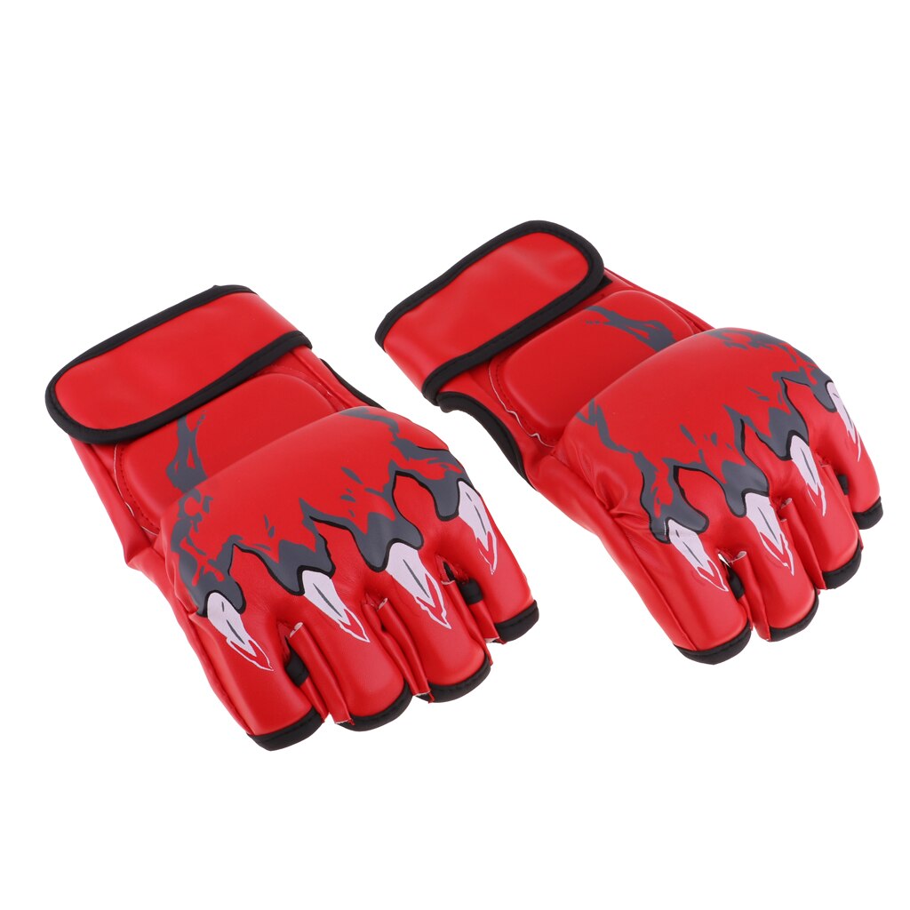 Gants de boxe à demi-doigts MMA, mitaines de combat sans doigts