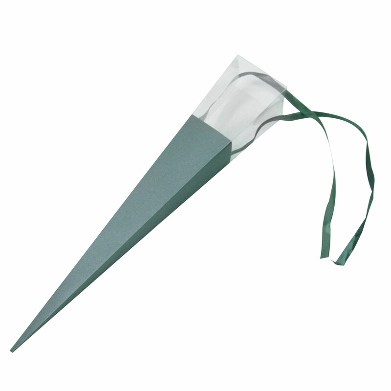 25Pcs Exquisite Flower Box Packing List Rose Holder PVC Triple-cornered Box with Ribbon Florist Supplies