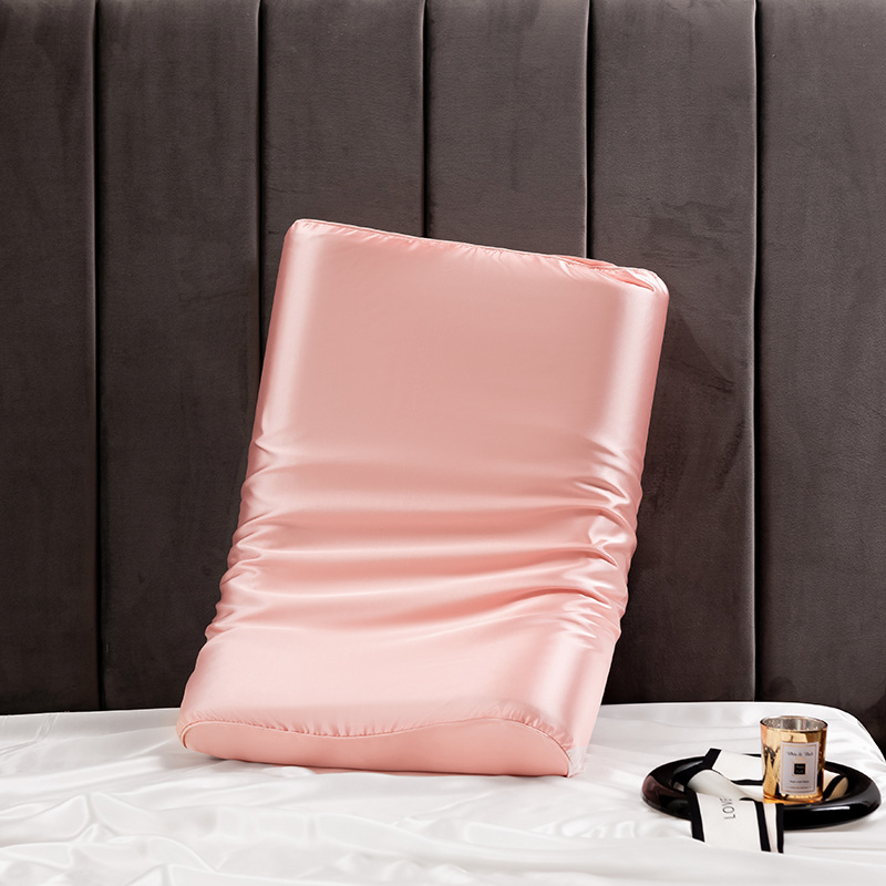 Luxuriöser Satin--kissenbezug 30 cm x 50cm cm, einfarbig, aus luxuriöser, komfortabler imitationsseide, aus Erinnerung-schaum.: Schwarz
