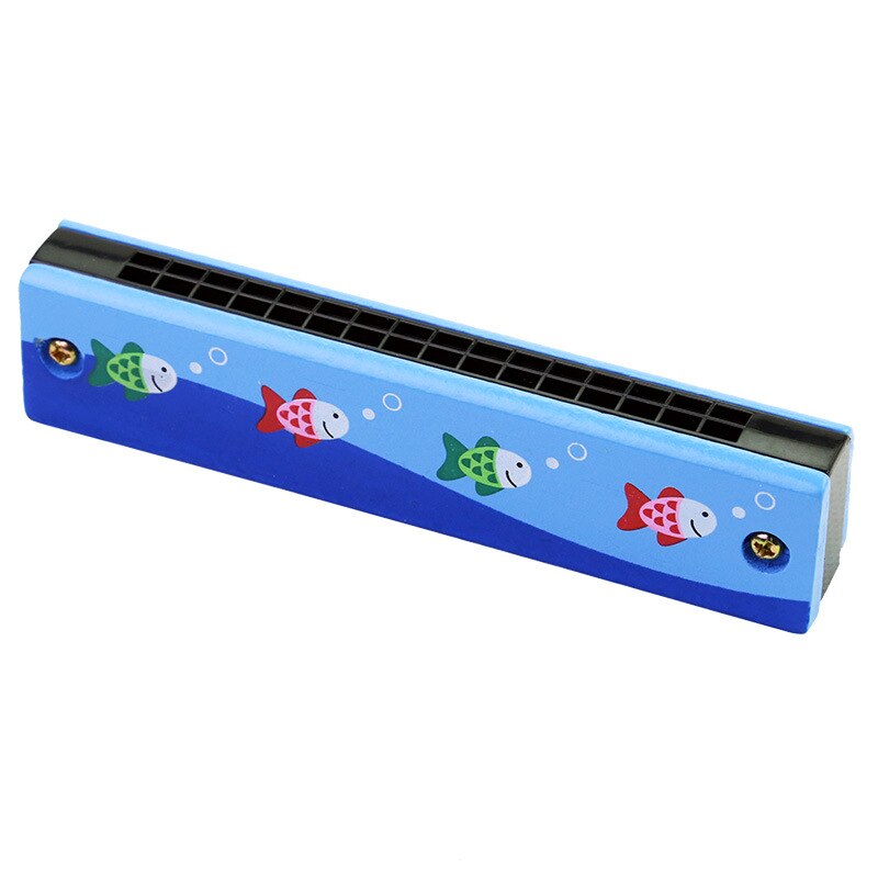 Children Harmonica 16 Holes Cute Cartoon Harmonica Kids Wind Instrument Beginner Musical Educational Toy: Fish