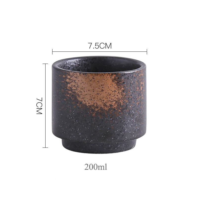 Taza de té japonesa LUWU, taza de agua, gres cerámico Kungfu pintado a mano, recipientes para beber té 200ml