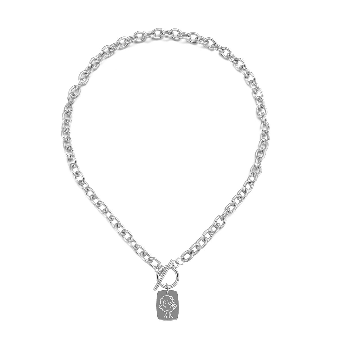 Flashbuy Gold Silber Farbe Kette Halsband Halskette Frauen Transparente Acryl Anhänger Halsketten Hüfte hüpfen Jewlery: N207315N-002