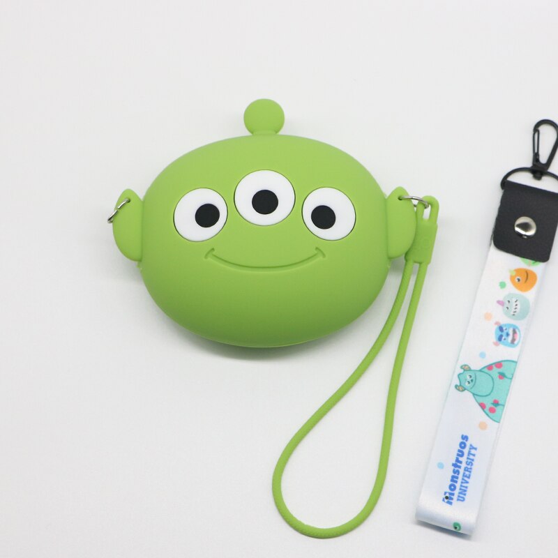 Cartoon Round Purse Cute Mini Female Student Clutch Bag Waterproof Silicone Pendant Coin Bag with Strap Mini Pouch: 42051