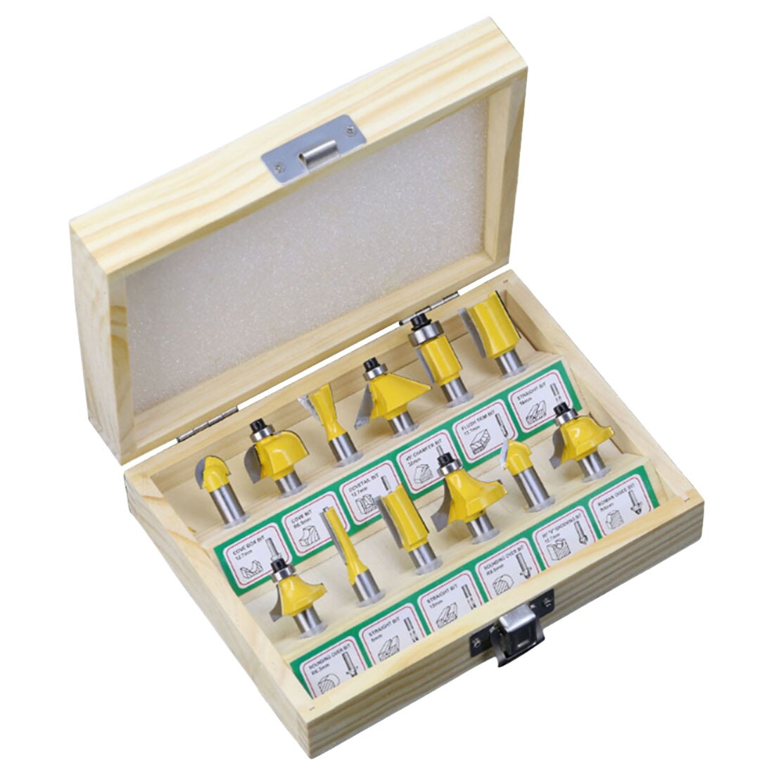 6.35mm/8mm Shank Milling Cutter Machine Set Router Bit for Wood Carbide Mill Woodworking Engraving Milling Cutting Tool 15pc-4pc: 12pcs 8mm Shank 