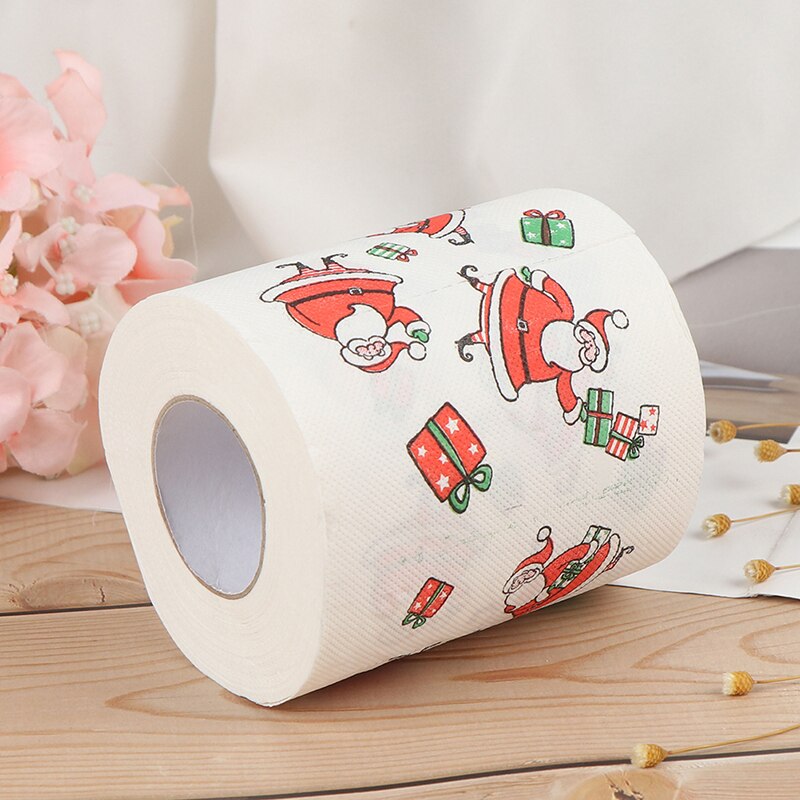 Christmas Paper Decor Newest Festive Paper Roll Tissue Decorations Xmas Santa Room Toilet