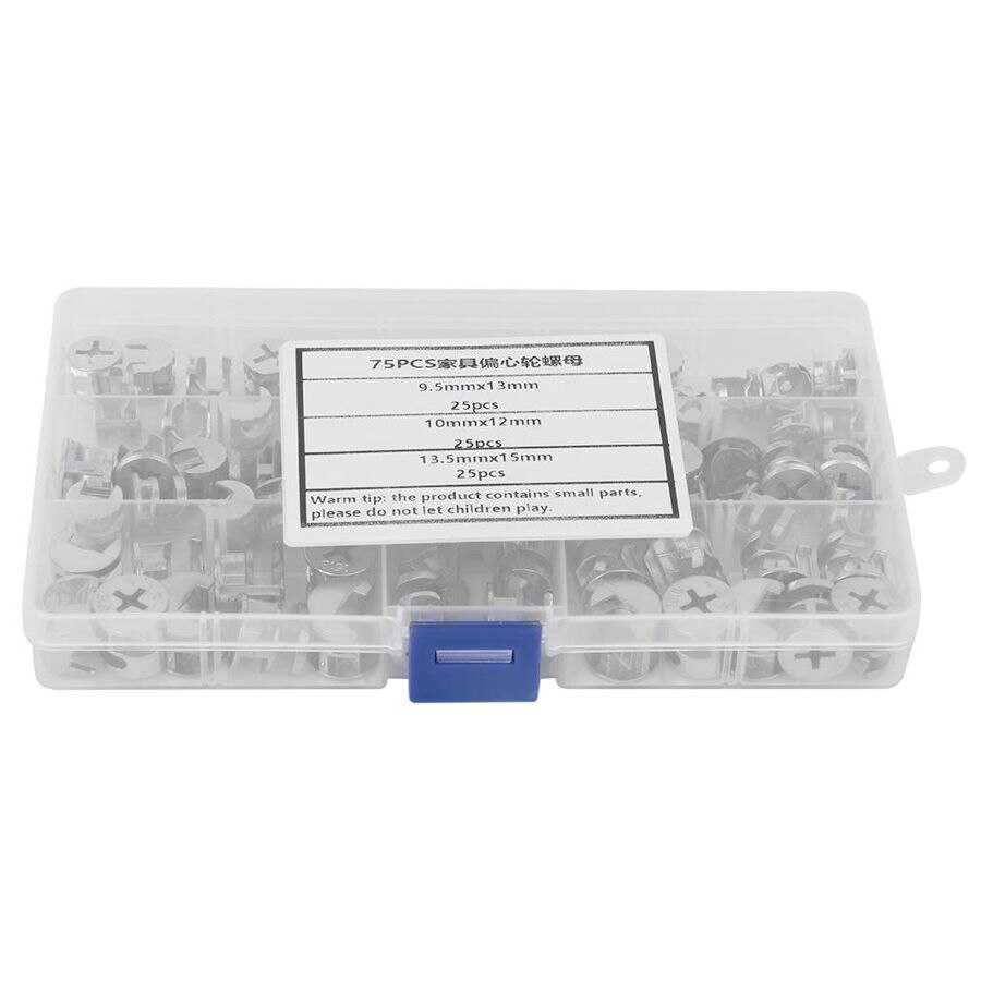 fasteners for woodworking self tapping inserts 75Pcs Cam Nut Furniture Eccentric Wheel Nut Set 3-in-1 Connector