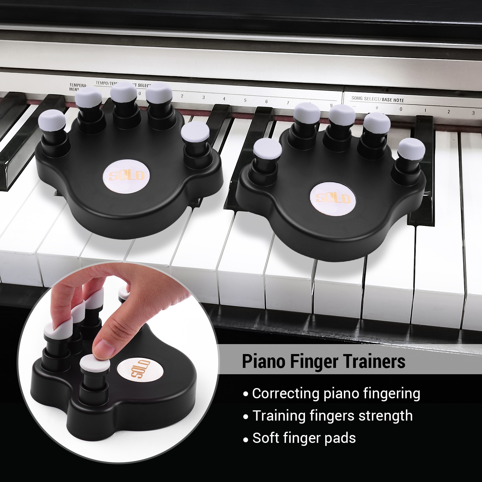 Piano Vinger Trainers Vingers Krachttraining Gereedschap Vinger Correctoren Piano Praktijk Vinger Grips Uitoefenaar Trainer