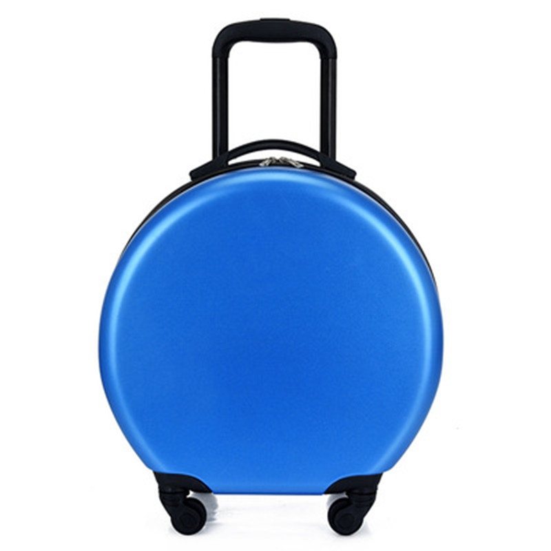 18 Inch Round Trolley Case Cute Student Suitcase Universal Wheel Suitcase 40X40X20CM: Blue