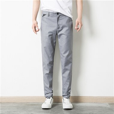 Ren farve herre små splejsedragt bukser grå rød sort slim fit herre bukser kjole bukser str sm xl xxl: Grå / L
