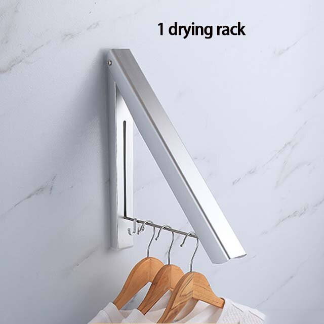Porte-linge mural en aluminium, support de séchage rétractable pour vêtements, gain de place à l'intérieur et à l'extérieur, corde à linge pour la maison: 1 drying rack-S