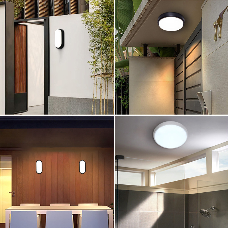 Outdoor Led Wandlamp Waterdicht Gangpad Balkon Buiten Schans Armatuur Ronde Plafondlamp Badkamer Balkon Keuken Verlichting
