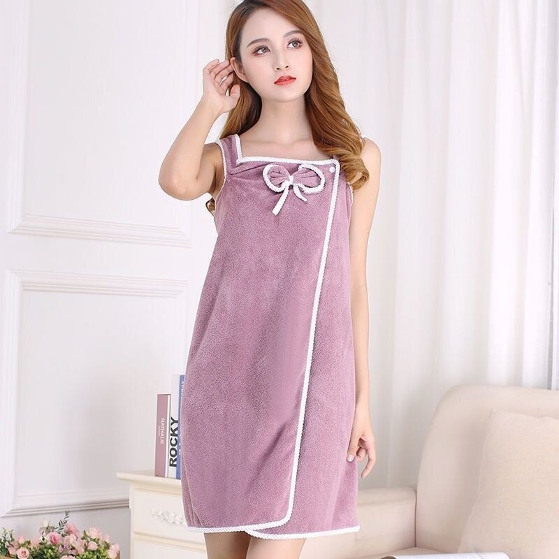 Toalla de baño suave para mujer, bata de baño de secado rápido, estilo sencillo, a la , para playa y Spa, novedad de