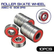 10x abec -5 608 2rs inline rullskridsko hjullager rostskydd skateboard hjullager 2.1 x 2.1 x 0.7cm axel röd tätad