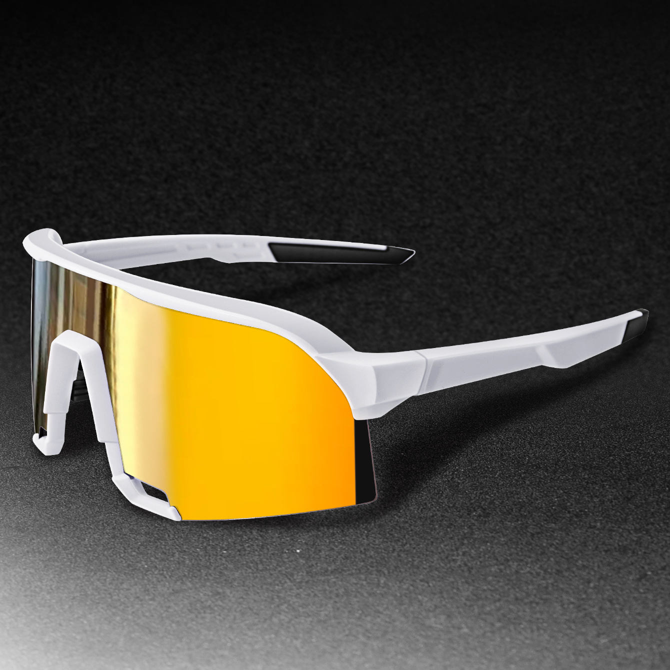 estilo, gafas de sol para deportes al aire libre, gafas de gran tamaño a prueba de viento para hombres y mujeres, ciclismo, bicicleta, carretera, senderismo, Camping: Plata