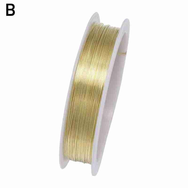 2 pièces/ensemble Or Argent Cuivre Fil Pour Bracelet Collier Bijoux Perles Pour Artisanat Cordon Coloré De Fil De Corde BRICOLAGE I6M4: B