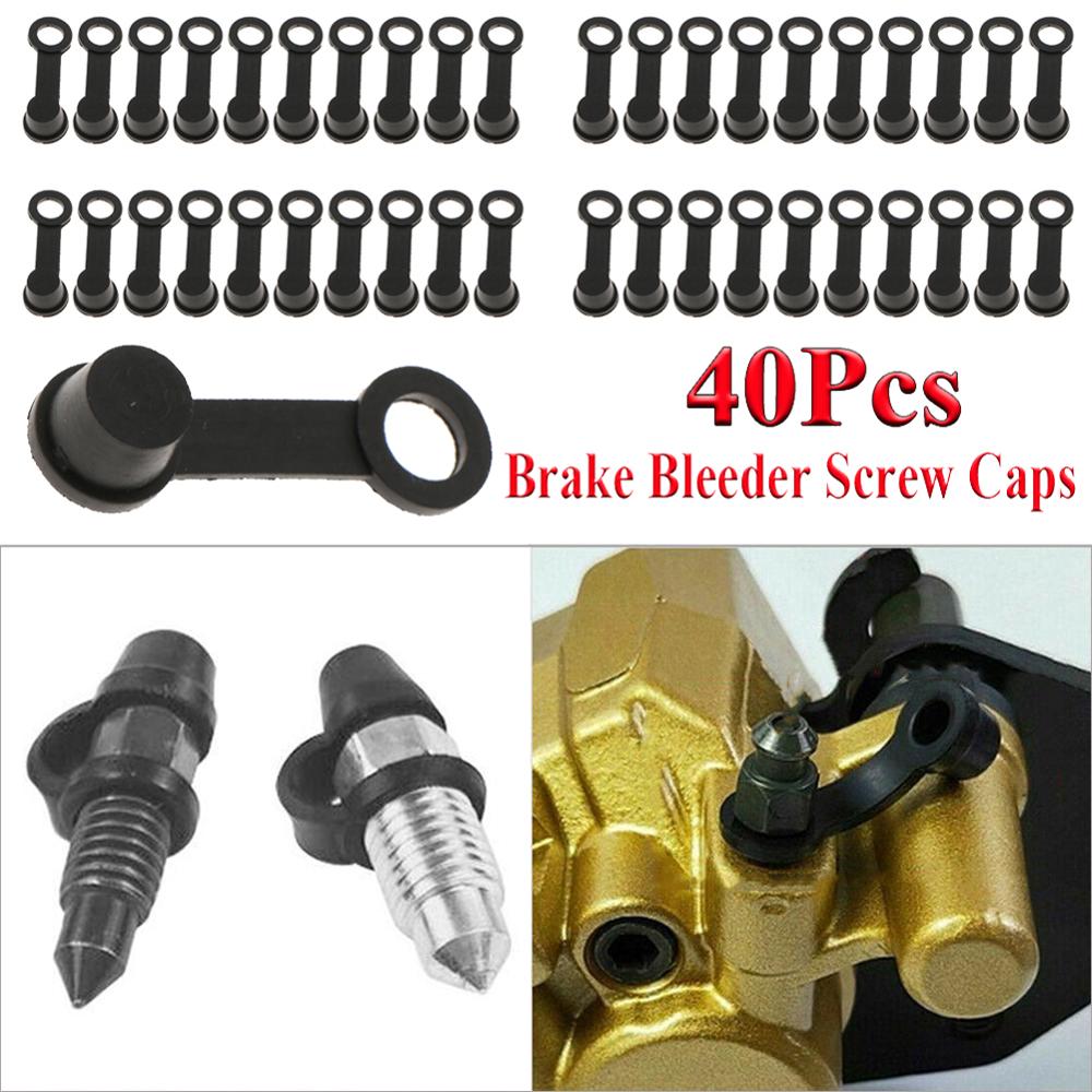 40PCS Rubber Brake Bleeder Valve Cover Screw Caps Grease Zerk Fitting Cap Rubber Dust Cover Dustproof Brake Bleeder Screw Caps