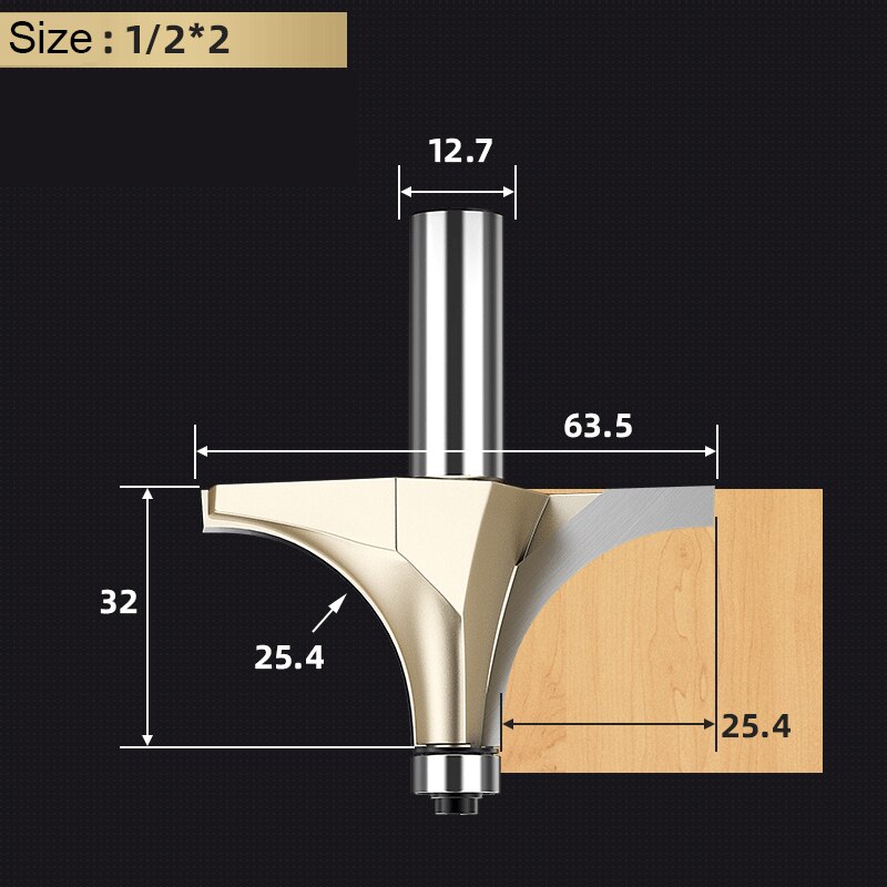 Carbide Corner Round Over Router Bit with Bearing for Wood Tungsten Carbide Milling Cutter CNC End Mill Woodworking Tool Cutters