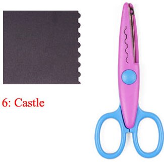 Laciness-tijera zigzag para manualidades, Tijera para manualidades, álbum de recortes, manualidades, papel hecho a mano, diario: 6 Castle