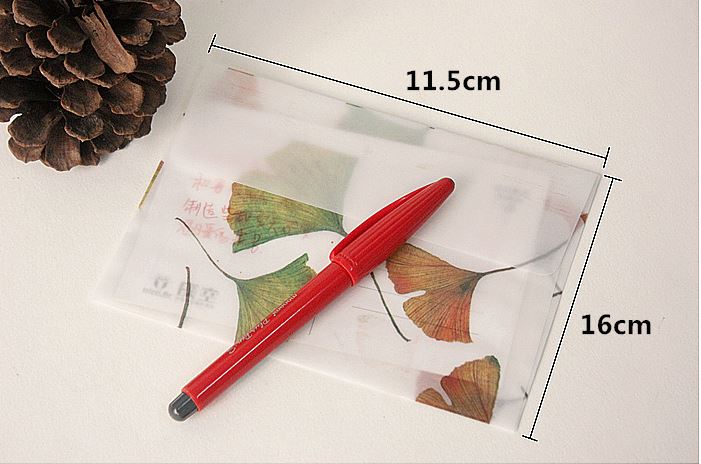 Sobres translúcidos de papel pergamino hojas de otoño