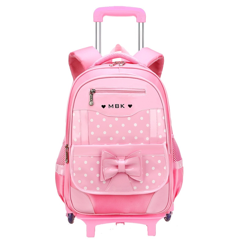 Kinderen Schooltassen Kinderen Reizen Rollende Bagage Tas Trolley School Rugzak Meisjes Rugzak Kind Boek Tas 3 Wielen Schooltas
