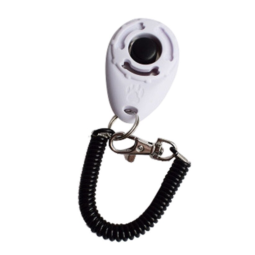 Cão de estimação tranining clicker cão de estimação tranining fornecimento novo cão de estimação clicker treinamento ajuda cinta pulso inteligente cão treinamento acessório: White