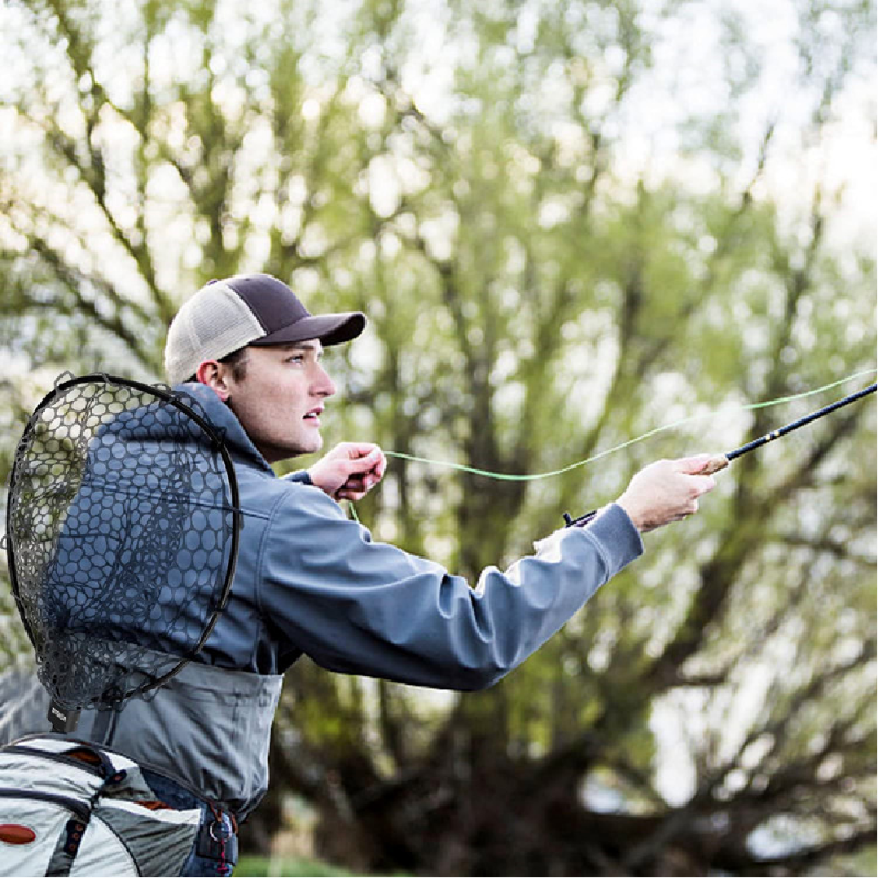 Fly Fishing Net Fish Landing Net, Trout Bass Net Soft Rubber Mesh Catch and Release Net