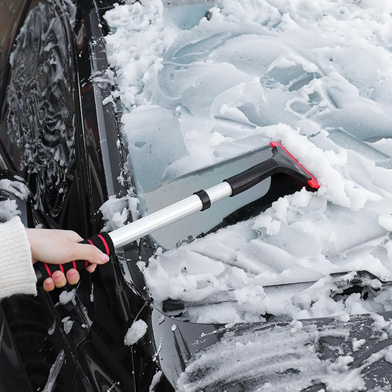 Ausziehbare Aluminium-Eiskratzer, Schneebürste für die Windschutzscheibe des Autos, teleskopisch, extra lange Schneeschaufel, Winter-Eiskratzer, Frostentfernung