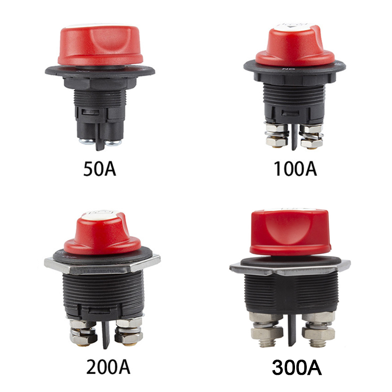 50A 100A 200A 300A Car Battery Disconnect Cut Off Kill Switch Rotary 12V 24V DC Power Isolator Auto Motorcycle Boat Accessories