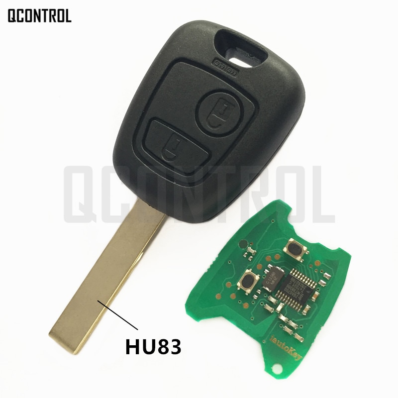 QCONTROL Auto Afstandsbediening Sleutel DIY voor PEUGEOT 307 2 Knoppen Compleet Sleutel