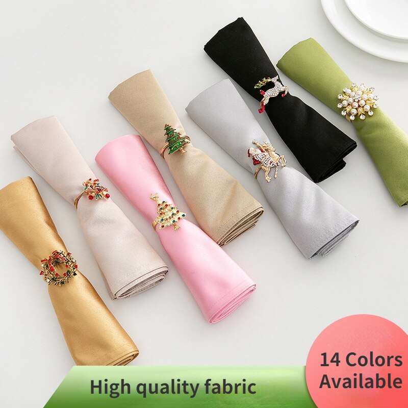 10Pcs Cloth Napkins 50CM*50CM Inches Polyester Table Napkins Restaurant Dinner Wedding Banquet Decor Supplies Party Decoration