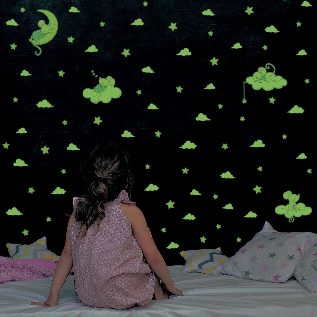 decoration Glow Stickers star cloud Fluorescent Glow In the dark Luminous on Wall Stickers for Kids Room living room Decal: A1PC