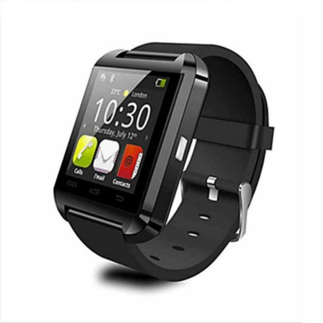 U8 Bluetooth Smart Horloge Mannen Vrouwen Stappenteller Touch Screen Sport Intelligente Horloge Telefoon Smartwatch Voor Android: Black