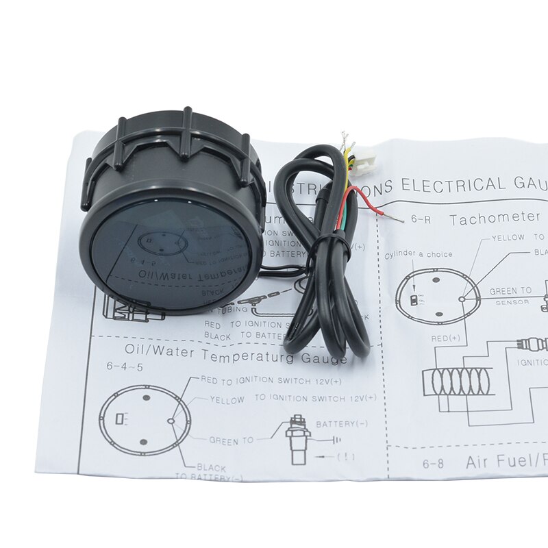 Dragon 52Mm Digitale Display Lcd Auto Gewijzigd Meter Water Olie Temperatuur Boost Druk Volt Toerenteller Rpm Air Gauge