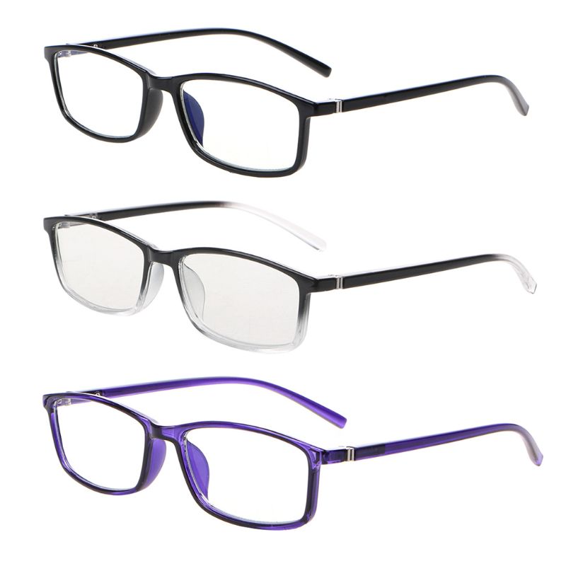 Hombres Mujeres clásico Marco rectangular Anti luz azul radiación ordenador gafas liso