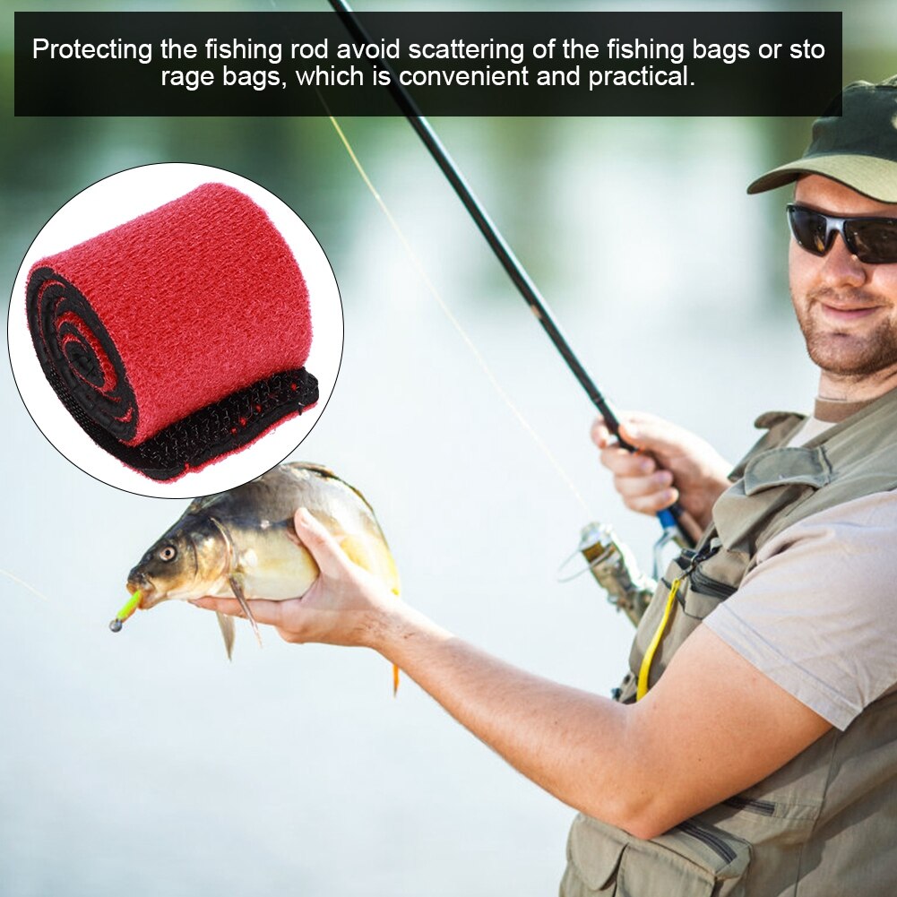 4PCs Reusable Fishing Rod Strap Strong Flexible Hook Loop Fishing Gear Strap Rod Belt Magic Binding Rod Strap Luya Binding Strap