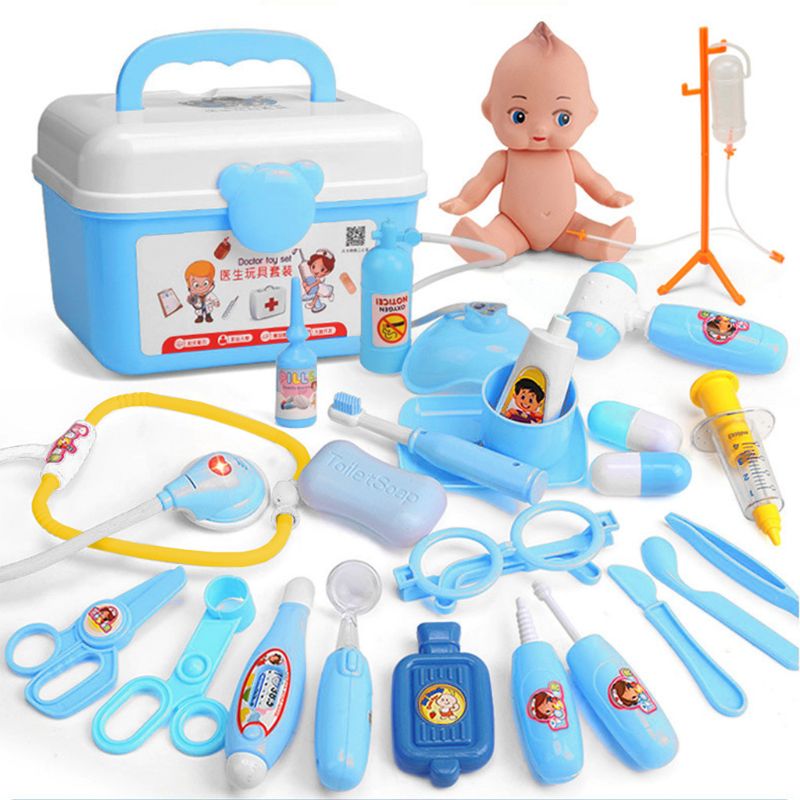 26/31/39 stk foregiver læge sygeplejerske legetøjsrekvisita tandlæge legesæt til drenge piger fødselsdag: 26pc bl