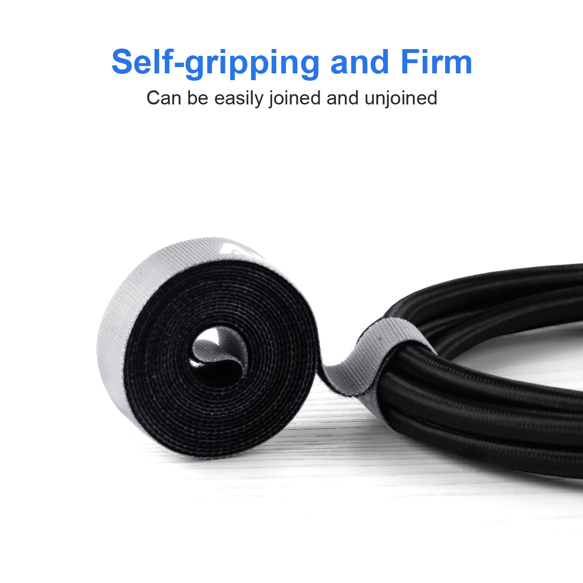 AMPCOM Klettband mit Klettverschluss, Klebebandstreifen, Nylon-Kabel-Organizer, selbstklebendes Verwaltung, wiederverwendbarer Kabelbinder für Telefonkabel