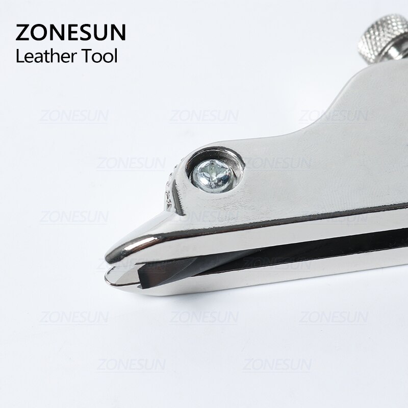 ZONESUN Manual Multi-functional Adjustable Stainless Steel DIY Leather Craft Tool V-type Groover Trenching Machine