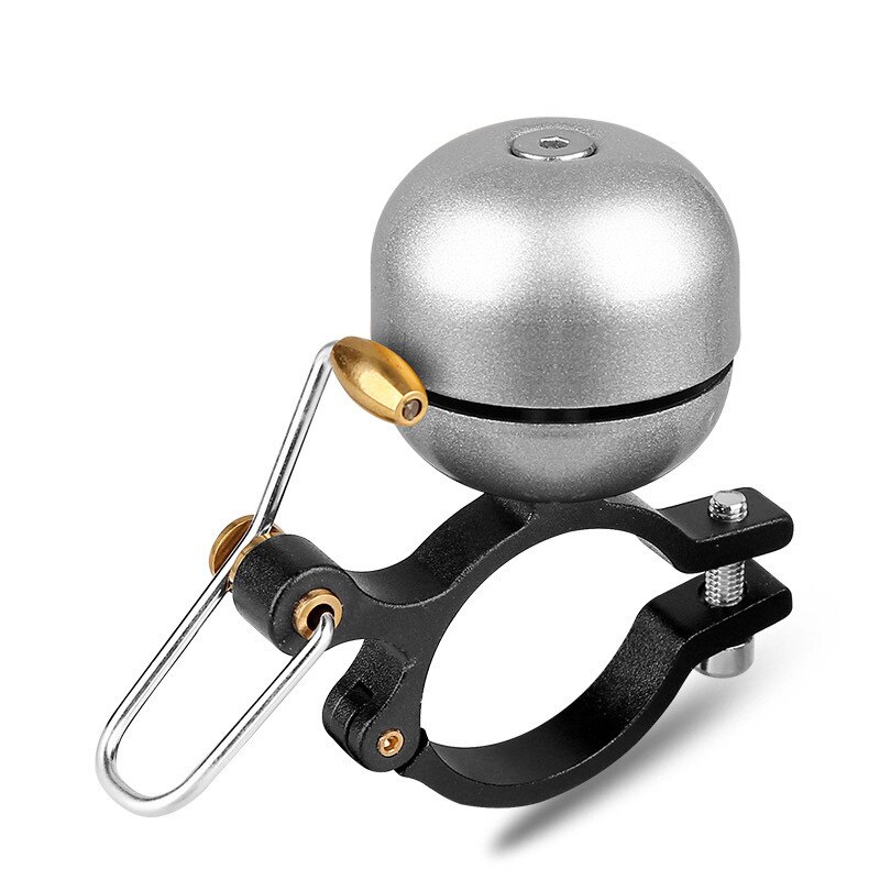 Retro fietsbel koperen fietsstuurbel ring luid geluid fiets claxon alarm accessoire: Zilver
