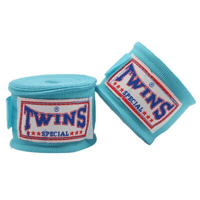 Gants d'entraînement de boxe thaïlandaise, 5m, bandage, protection du poignet, coup de poing, rond, MMA: BLEU CIEL