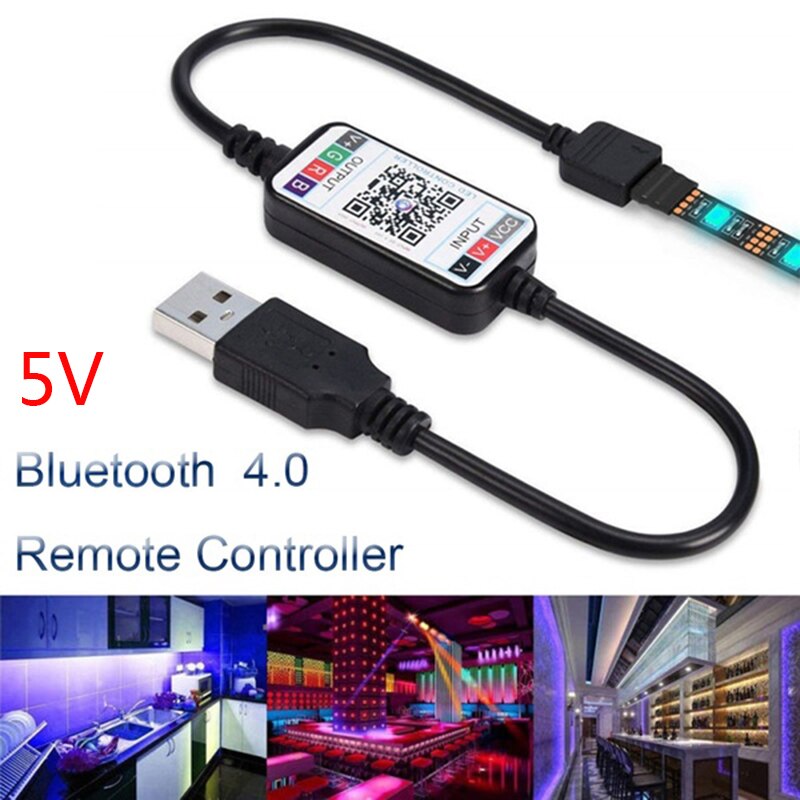KeWL RGB LED Strip Light Smart Phone Controller Wireless APP Bluetooth 4.0 Control USB/DC Connector For 4 Pin 5050 RGB Strip: USB Connector