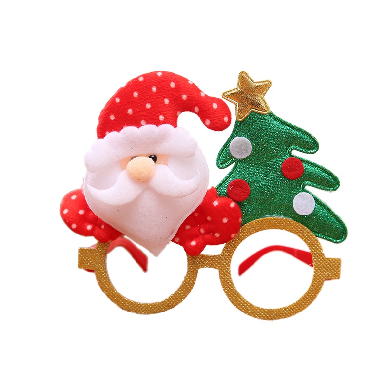 Marco de gafas de Navidad con dibujos animados de renos de Santa Claus adornos para disfraces de Navidad para niños y adultos: A  Santa Claus