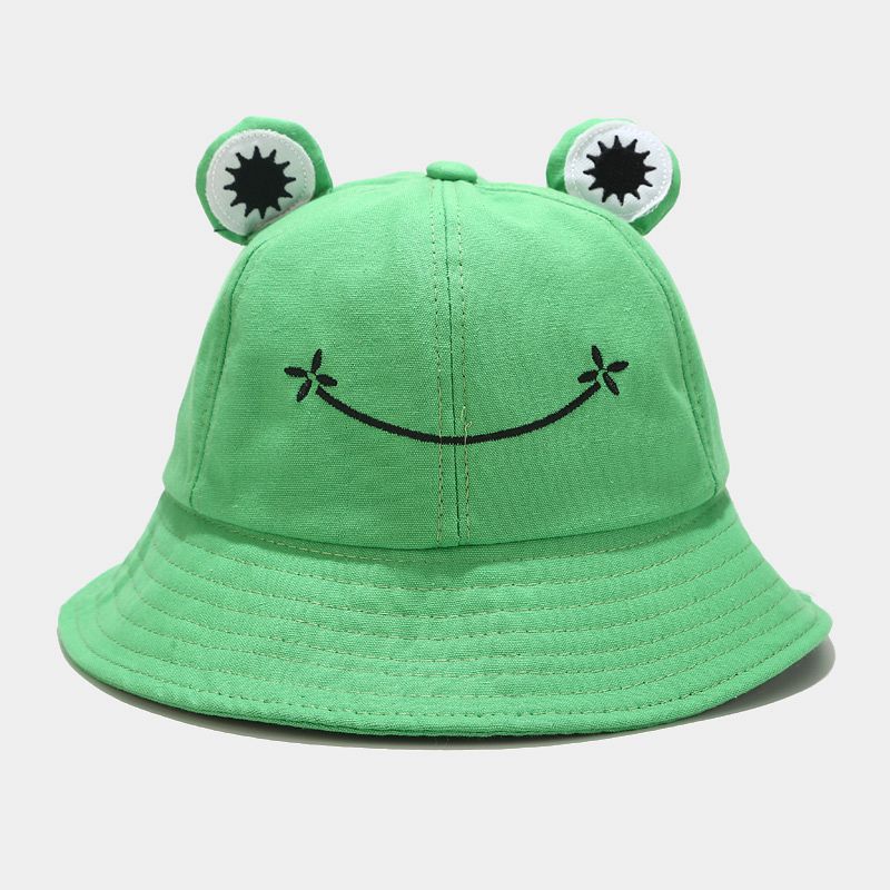 Women Frog Bucket Hat Summer Hat Female Parent-Child Frog Fishing Cap Korean Wild Cute Sun Hat Big Eyes Bucket Hat
