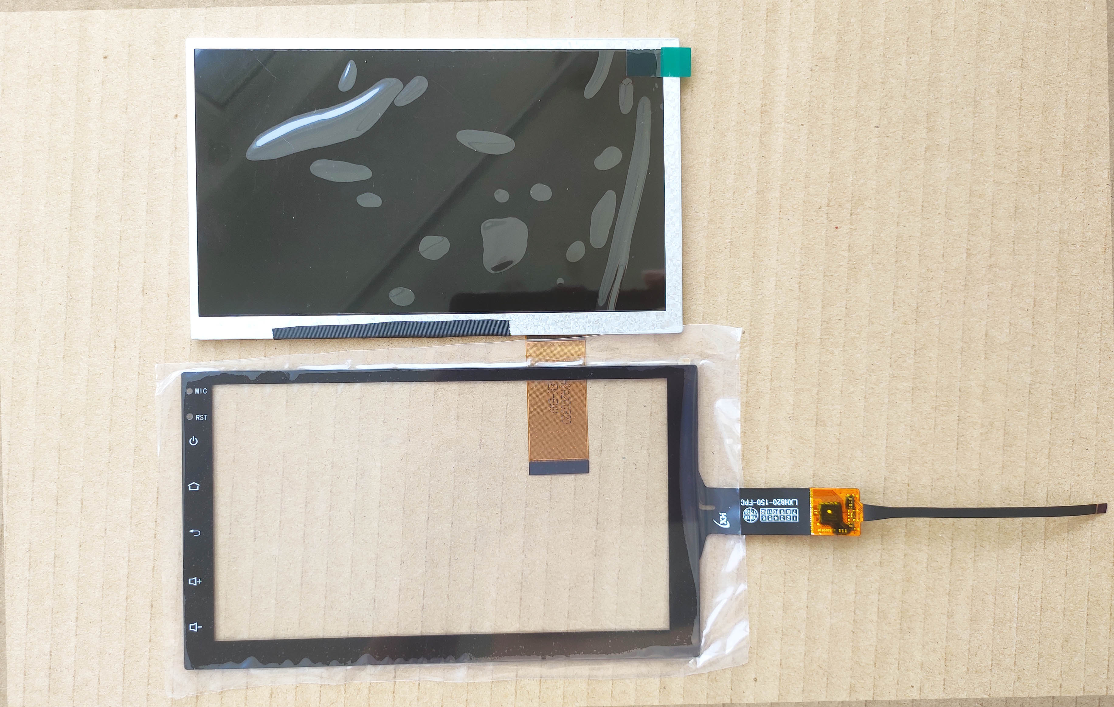 Navegación para coche de 7 pulgadas Universal LCD 40pin 1024*600 165*100mm con digitalizador pantalla táctil de cristal 174*100mm LXH-820-150-FPC