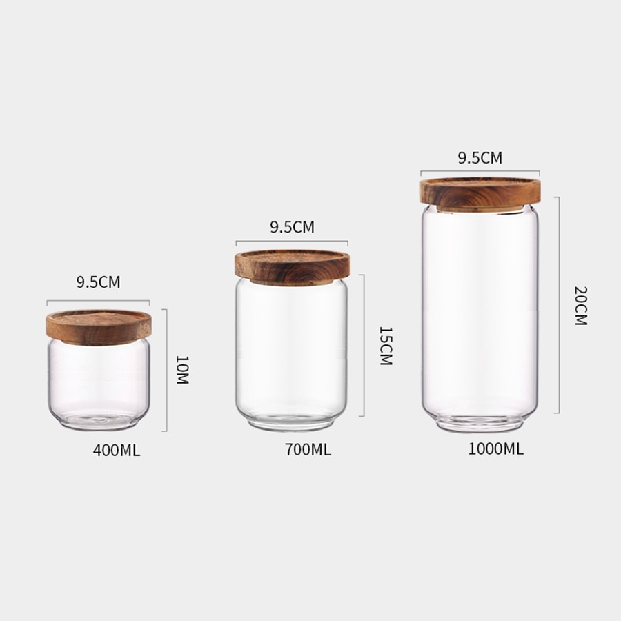 Xykit glas mad opbevaring flaske gummi dæksel forseglet korn nødder tank kan køkken sortering mad opbevaring boks container