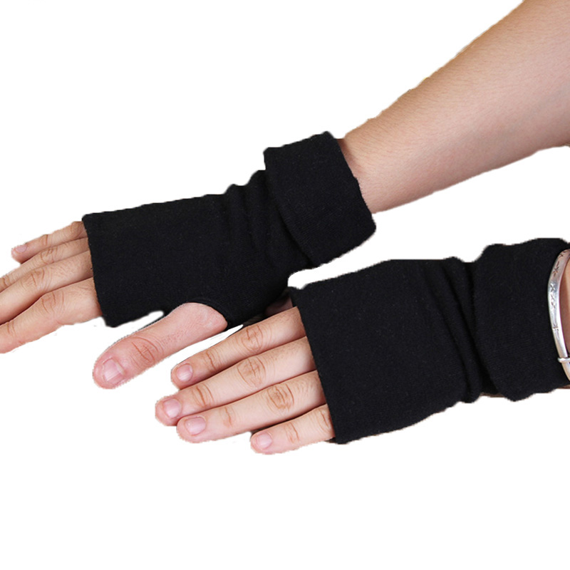 Morewin Mode Mannen Katoen Zomer Vingerloze Handschoenen Heren Rijden Handschoenen Dunne Vingerloze Wanten Mannelijke Zwarte Korte Wanten: Default Title
