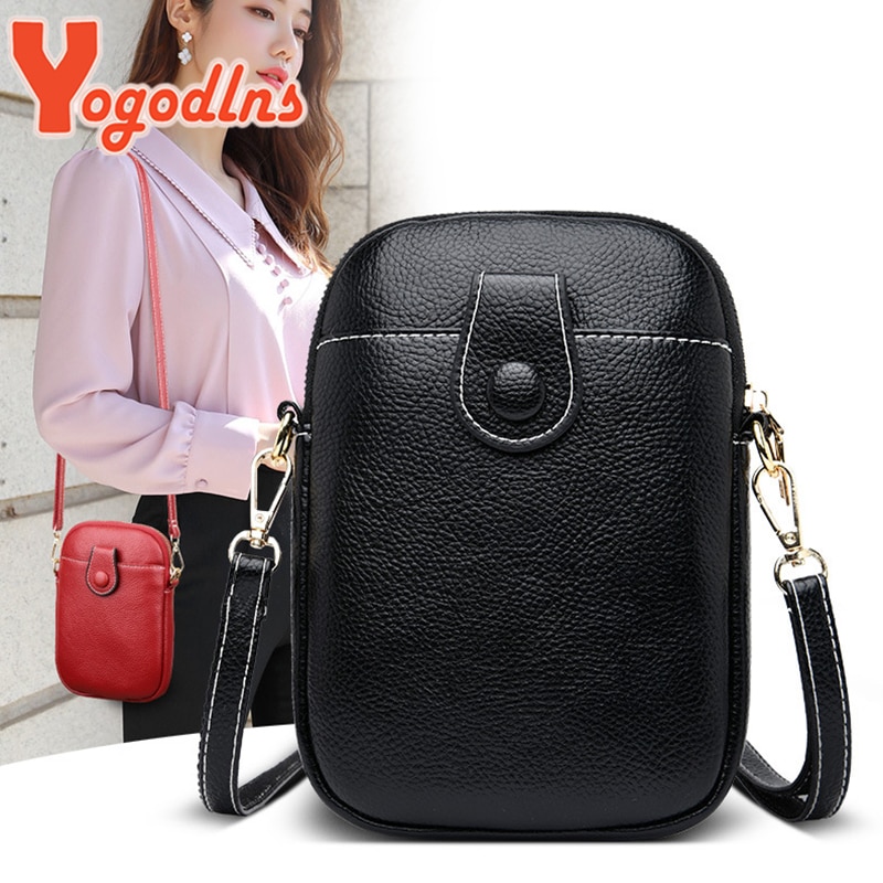 Yogodlns Vintage PU Leather Shoulder Bag Women Mini Crossbody Bag Shopping Messenger Bag Mobile Phone Purse Lady Handbag Bolso