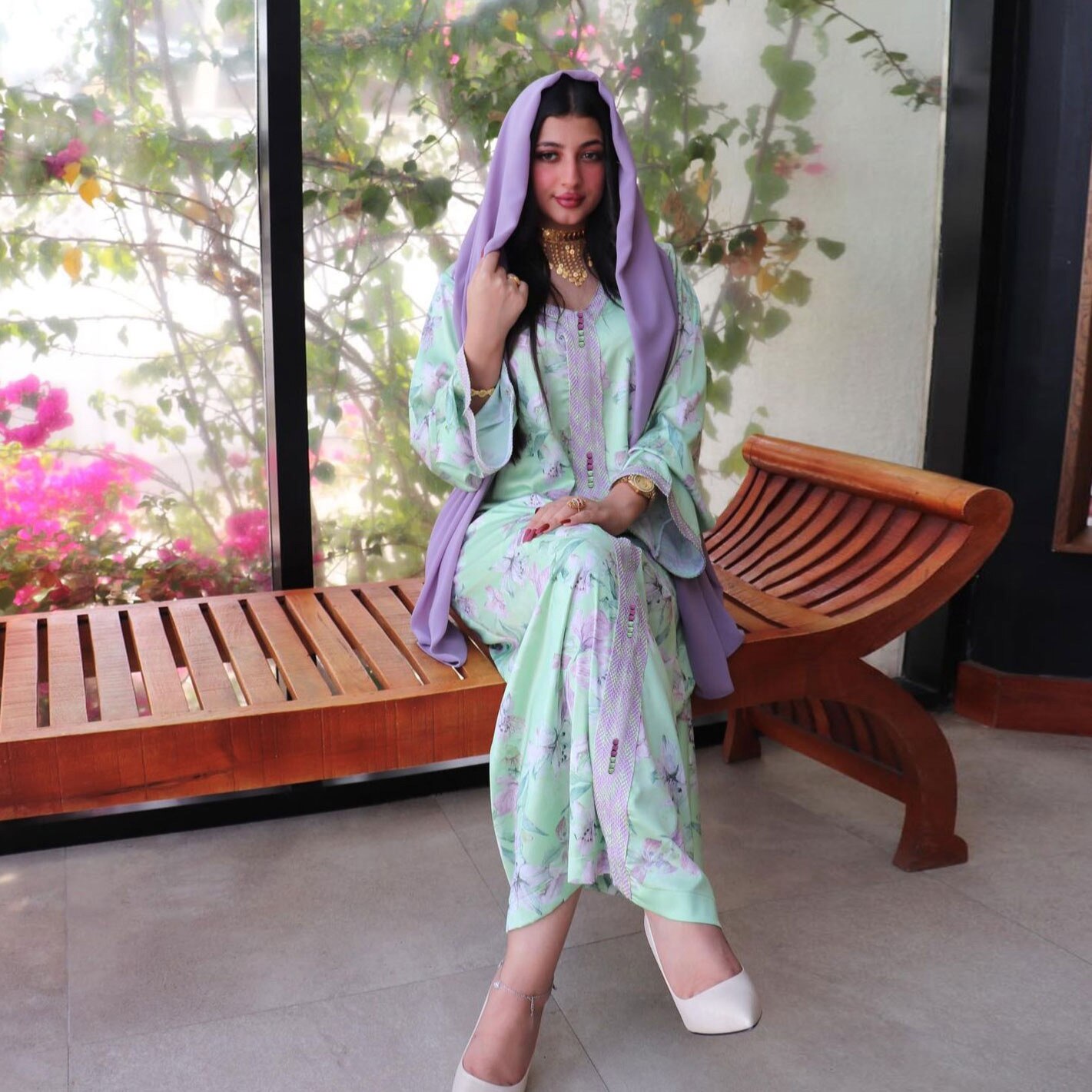 2022 Midden-oosten Gewaad Arabische Dubai Print Jurk Ramadan Moslim Voorjaar Vrouwen Dragen Islamitische Kleding Vrouwen Moslim Dubai