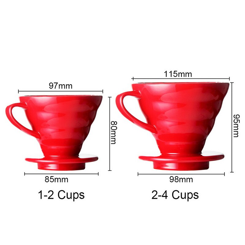 Taza de filtro de goteo de café reutilizable de cerámica, goteador de café de estilo V60 resistente al calor, soporte individual de 1/4 tazas para cafetera #25
