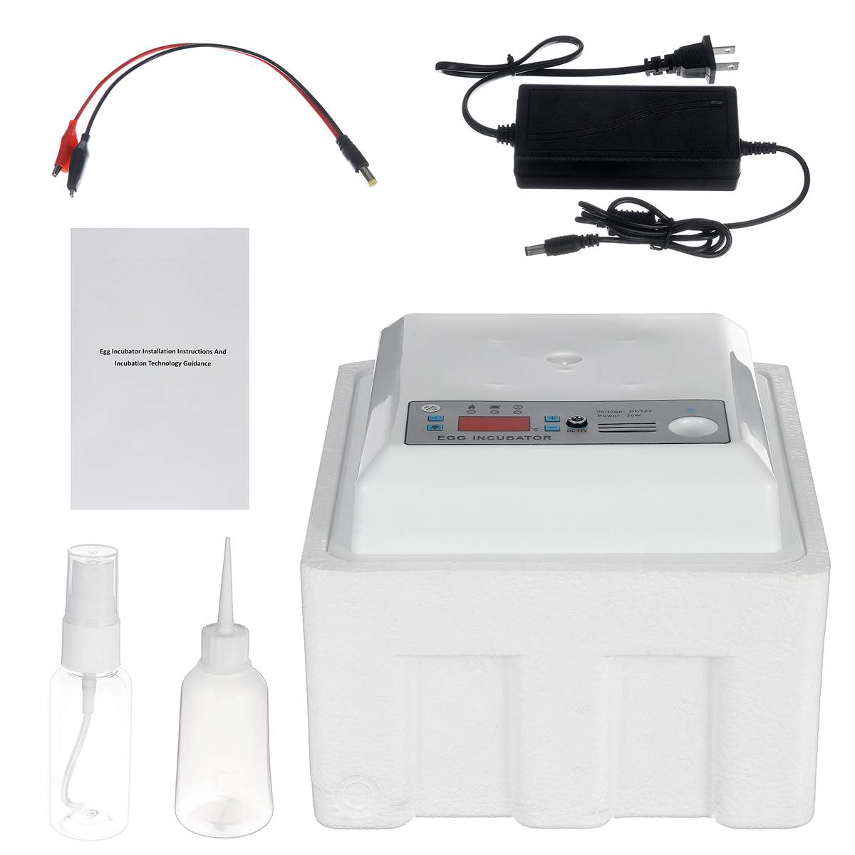 16eggs Poultry Hatchery Machine Hatching Mini Brooder Small Chicken Bird Egg Hatchers Incubator for Quail Parrot Duck 110-220V: Default Title